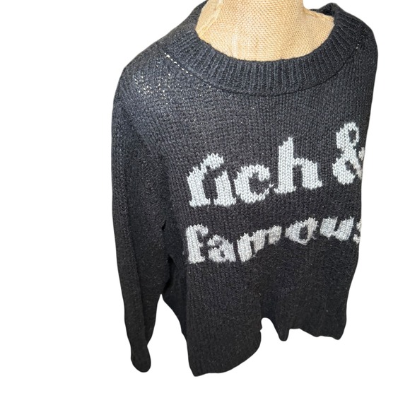 Wooden Ships Black Rich & Famous Mohair/Wool Blend Knit Oversized Sweater XS/S - Picture 5 of 10